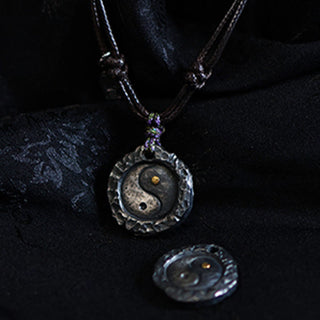 Buddha Gift 999 Sterling Silver Tai Chi Yin Yang Design Harmony Necklace Pendant