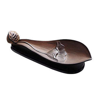 Buddha Gift Lotus Pod Zen Healing Brown Ceramic Stick Incense Burner Decoration