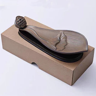 Buddha Gift Lotus Pod Zen Healing Brown Ceramic Stick Incense Burner Decoration