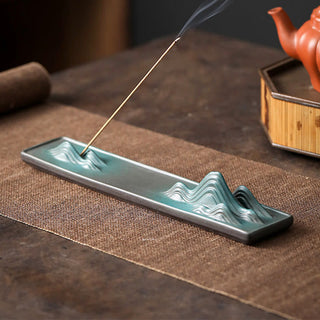 Buddha Gift Moon Rabbit PiXiu Mountain Healing Ceramic Stick Incense Burner Decoration