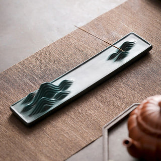 Buddha Gift Moon Rabbit PiXiu Mountain Healing Ceramic Stick Incense Burner Decoration