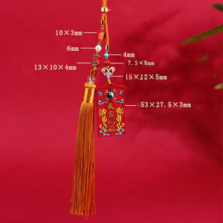 Buddha Gift Natural Cinnabar Bagua Yin Yang Fu Character Blessing Car Hanging Decoration