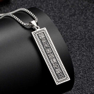 Buddha Gift The Nine-word Mantra Titanium Steel Bagua Yin Yang Balance Necklace Pendant