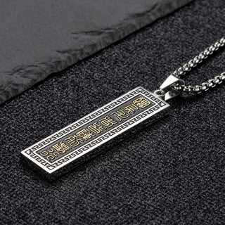 Buddha Gift The Nine-word Mantra Titanium Steel Bagua Yin Yang Balance Necklace Pendant