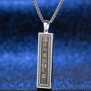 Buddha Gift The Nine-word Mantra Titanium Steel Bagua Yin Yang Balance Necklace Pendant