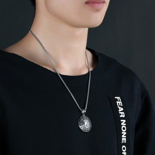 Buddha Gift Titanium Steel Bagua Yin Yang Pattern Balance Necklace Pendant