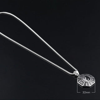 Buddha Gift Titanium Steel Bagua Yin Yang Pattern Balance Necklace Pendant