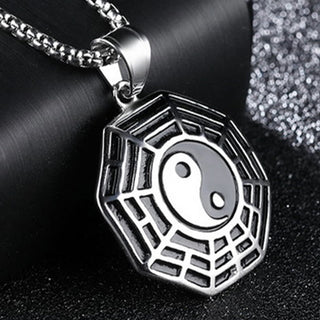 Buddha Gift Titanium Steel Bagua Yin Yang Pattern Balance Necklace Pendant