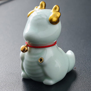 Buddha Gift Dragon Bell Healing Ceramic Incense Burner Desk Decoration