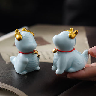 Buddha Gift Dragon Bell Healing Ceramic Incense Burner Desk Decoration