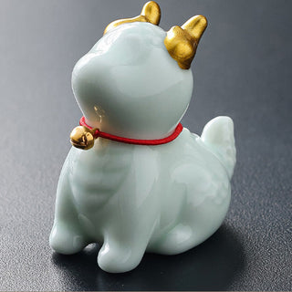 Buddha Gift Dragon Bell Healing Ceramic Incense Burner Desk Decoration