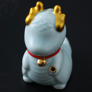 Buddha Gift Dragon Bell Healing Ceramic Incense Burner Desk Decoration