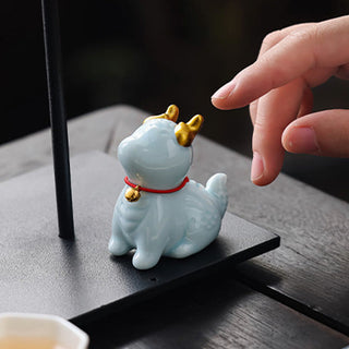 Buddha Gift Dragon Bell Healing Ceramic Incense Burner Desk Decoration