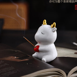 Buddha Gift Cute Deer Holder Healing Ceramic Incense Burner Desk Decoration