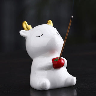 Buddha Gift Cute Deer Holder Healing Ceramic Incense Burner Desk Decoration