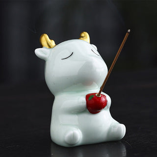 Buddha Gift Cute Deer Holder Healing Ceramic Incense Burner Desk Decoration