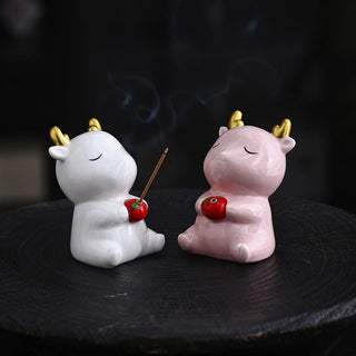 Buddha Gift Cute Deer Holder Healing Ceramic Incense Burner Desk Decoration