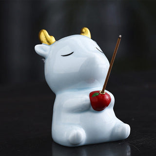 Buddha Gift Cute Deer Holder Healing Ceramic Incense Burner Desk Decoration