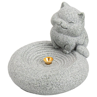 Buddha Gift Cute Lazy Standing Cat Healing Incense Burner Desk Decoration