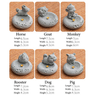 Buddha Gift Chinese Zodiac Healing Incense Burner Desk Decoration