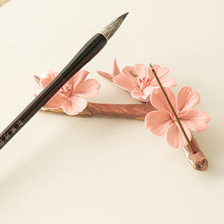 Buddha Gift Blooming Plum Blossom Branches Ceramic Healing Incense Burner Desk Decoration