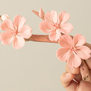 Buddha Gift Blooming Plum Blossom Branches Ceramic Healing Incense Burner Desk Decoration