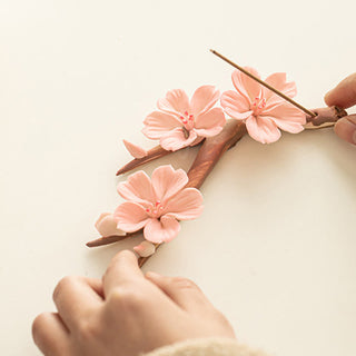 Buddha Gift Blooming Plum Blossom Branches Ceramic Healing Incense Burner Desk Decoration