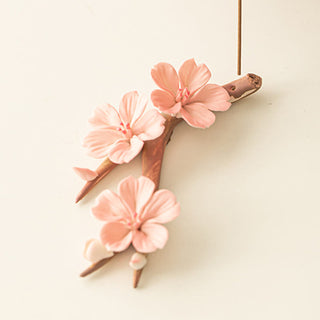 Buddha Gift Blooming Plum Blossom Branches Ceramic Healing Incense Burner Desk Decoration