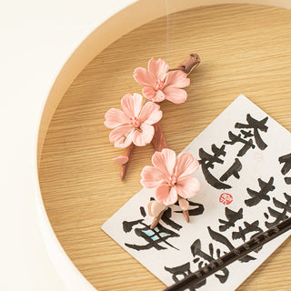 Buddha Gift Blooming Plum Blossom Branches Ceramic Healing Incense Burner Desk Decoration