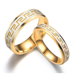 Buddha Gift Tibetan Great Wall Pattern Titanium Steel Balance Ring
