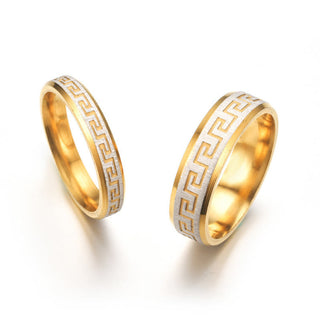 Buddha Gift Tibetan Great Wall Pattern Titanium Steel Balance Ring