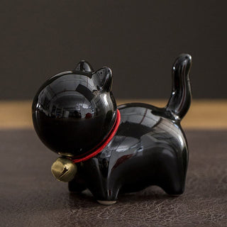 Buddha Gift Mini Cute Lucky Bell Cat Tea Pet Ceramic Home Desk Figurine Decoration
