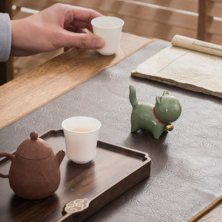 Buddha Gift Mini Cute Lucky Bell Cat Tea Pet Ceramic Home Desk Figurine Decoration