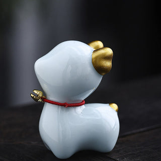 Buddha Gift Mini Deer Tea Pet Ceramic Home Desk Figurine Decoration