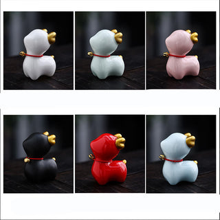Buddha Gift Mini Deer Tea Pet Ceramic Home Desk Figurine Decoration