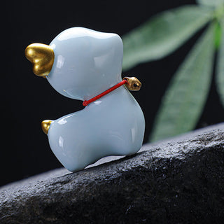 Buddha Gift Mini Deer Tea Pet Ceramic Home Desk Figurine Decoration