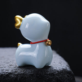 Buddha Gift Mini Deer Tea Pet Ceramic Home Desk Figurine Decoration
