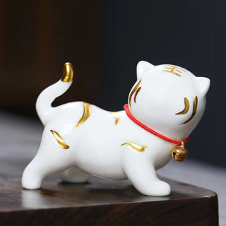 Buddha Gift Mini Cute Tiger Tea Pet Ceramic Home Desk Figurine Decoration