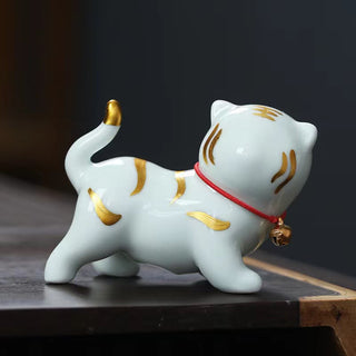 Buddha Gift Mini Cute Tiger Tea Pet Ceramic Home Desk Figurine Decoration