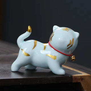Buddha Gift Mini Cute Tiger Tea Pet Ceramic Home Desk Figurine Decoration