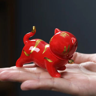 Buddha Gift Mini Cute Tiger Tea Pet Ceramic Home Desk Figurine Decoration