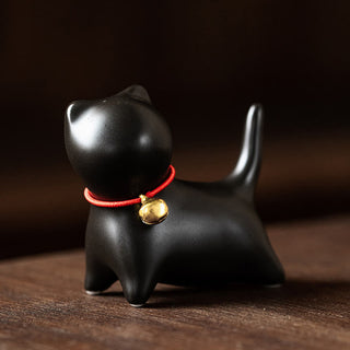 Buddha Gift Mini Cute Standing Lying Cat Tea Pet Ceramic Home Desk Figurine Decoration
