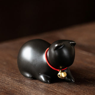 Buddha Gift Mini Cute Standing Lying Cat Tea Pet Ceramic Home Desk Figurine Decoration