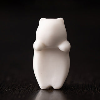 Buddha Gift Mini Hanging White Cat Tea Pet Ceramic Home Desk Figurine Decoration