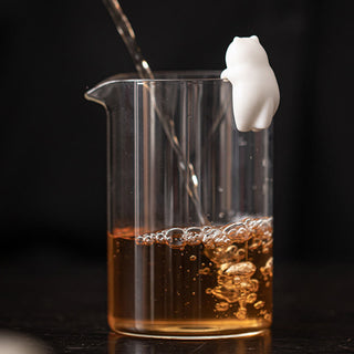 Buddha Gift Mini Hanging White Cat Tea Pet Ceramic Home Desk Figurine Decoration