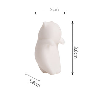 Buddha Gift Mini Hanging White Cat Tea Pet Ceramic Home Desk Figurine Decoration