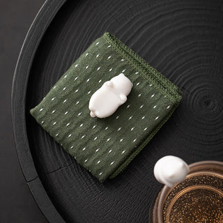 Buddha Gift Mini Hanging White Cat Tea Pet Ceramic Home Desk Figurine Decoration