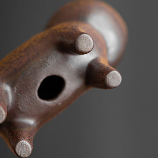 Buddha Gift Mini Standing Cat Feng Shui Frog Toad Tea Pet Ceramic Home Desk Figurine Decoration