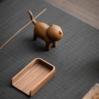 Buddha Gift Mini Standing Cat Feng Shui Frog Toad Tea Pet Ceramic Home Desk Figurine Decoration