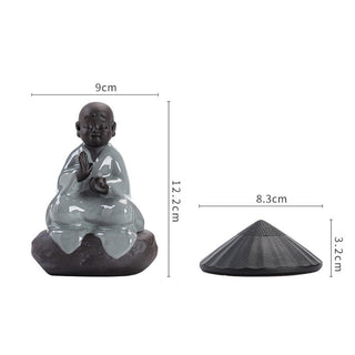 Buddha Gift Little Zen Monk Hat Strainer Ceramic Tea Accessories Figurine Home Decoration
